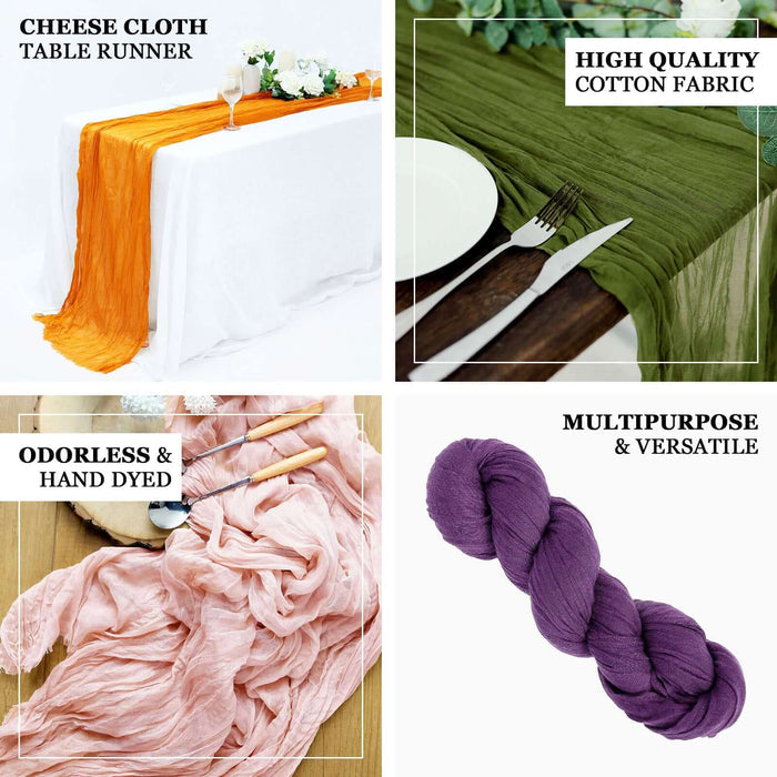 10ft Violet Amethyst Gauze Cheesecloth Boho Table Runner