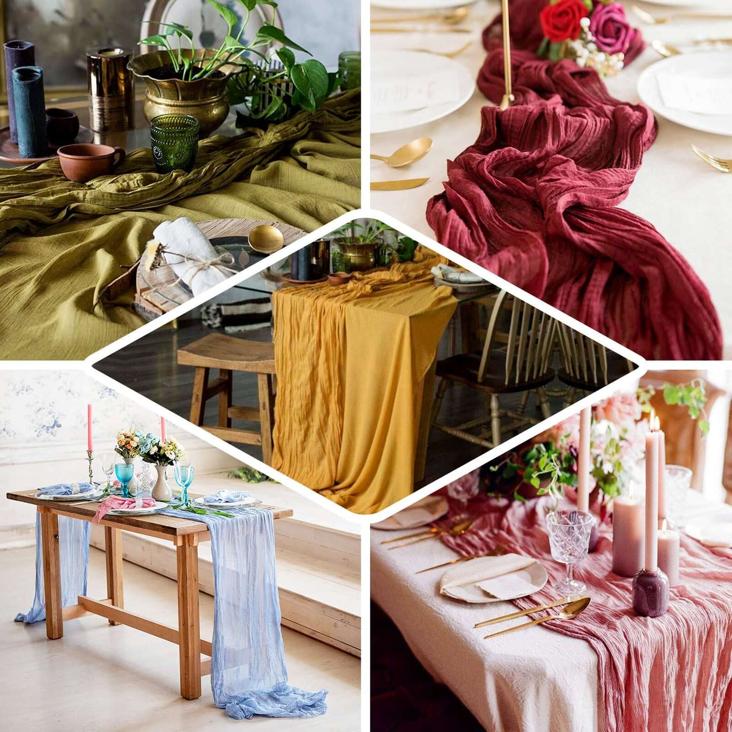 10ft Mauve / Cinnamon Rose Gauze Cheesecloth Boho Table Runner