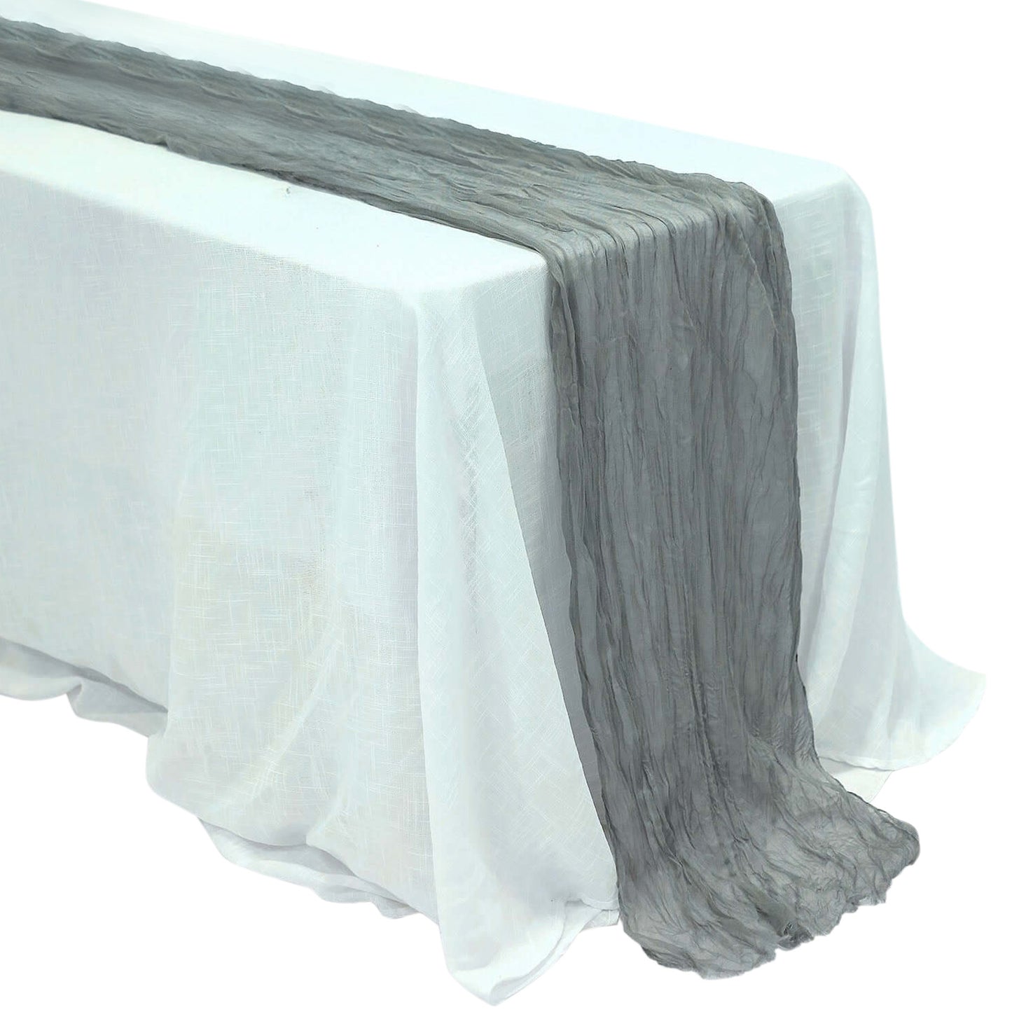 Gauze Cheesecloth Table Runner in Gray Color 10 Feet