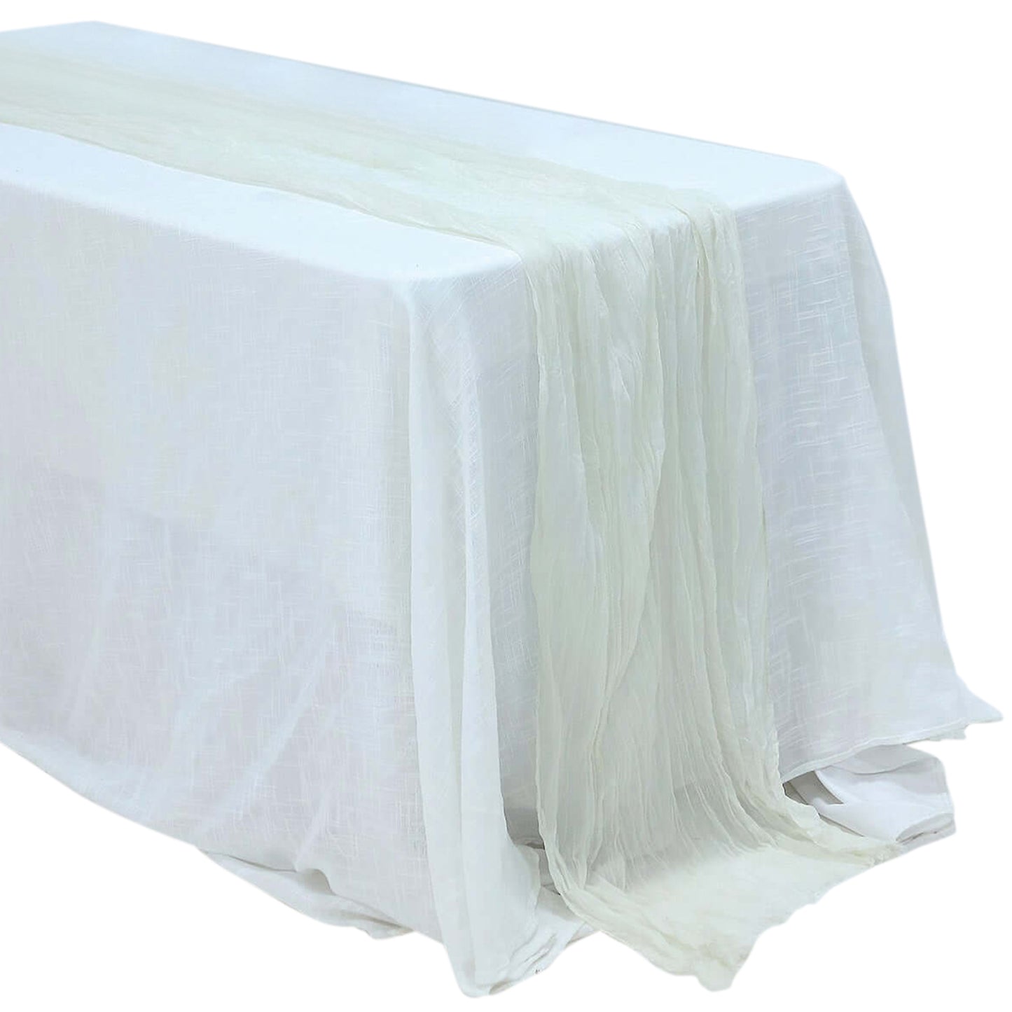 Ivory Color Gauze Cheesecloth Boho Table Runner 10 Feet