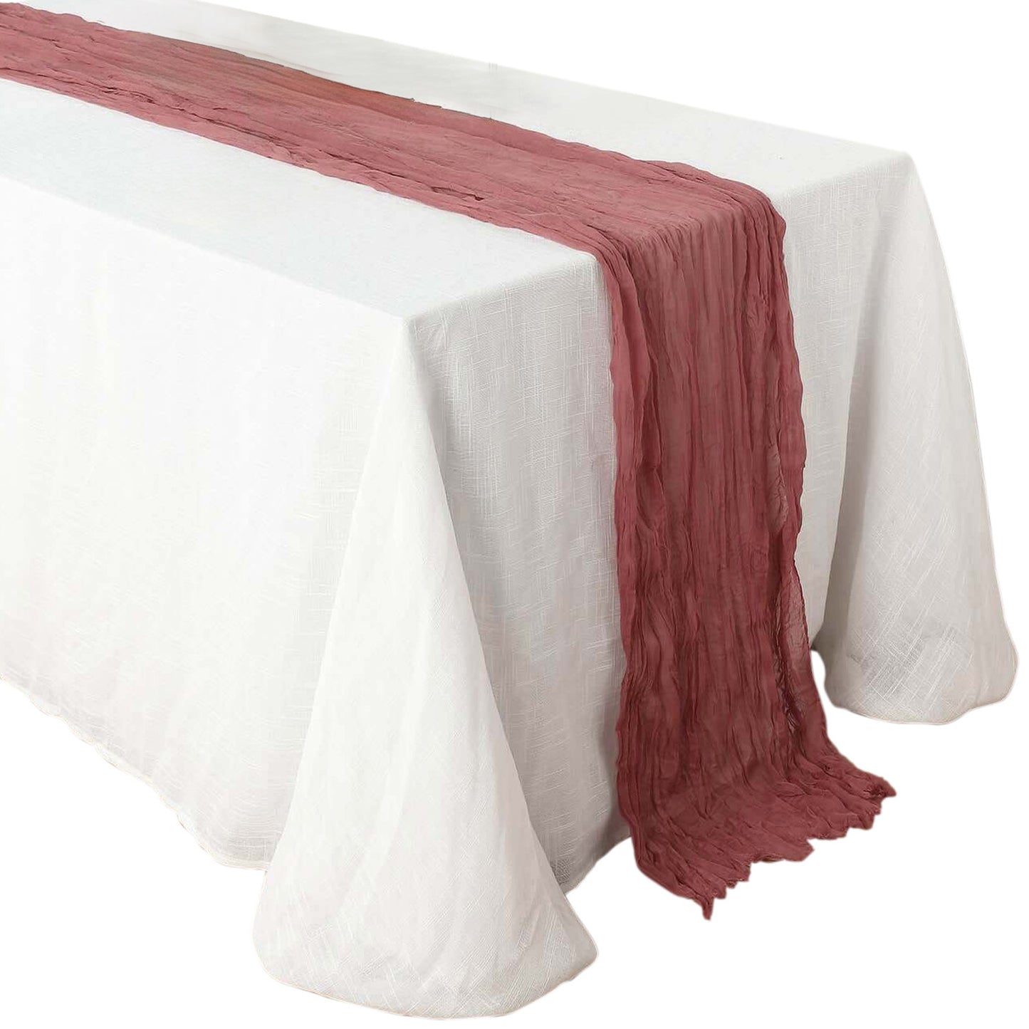 Gauze Table Runner 10 ft Cinnamon Rose