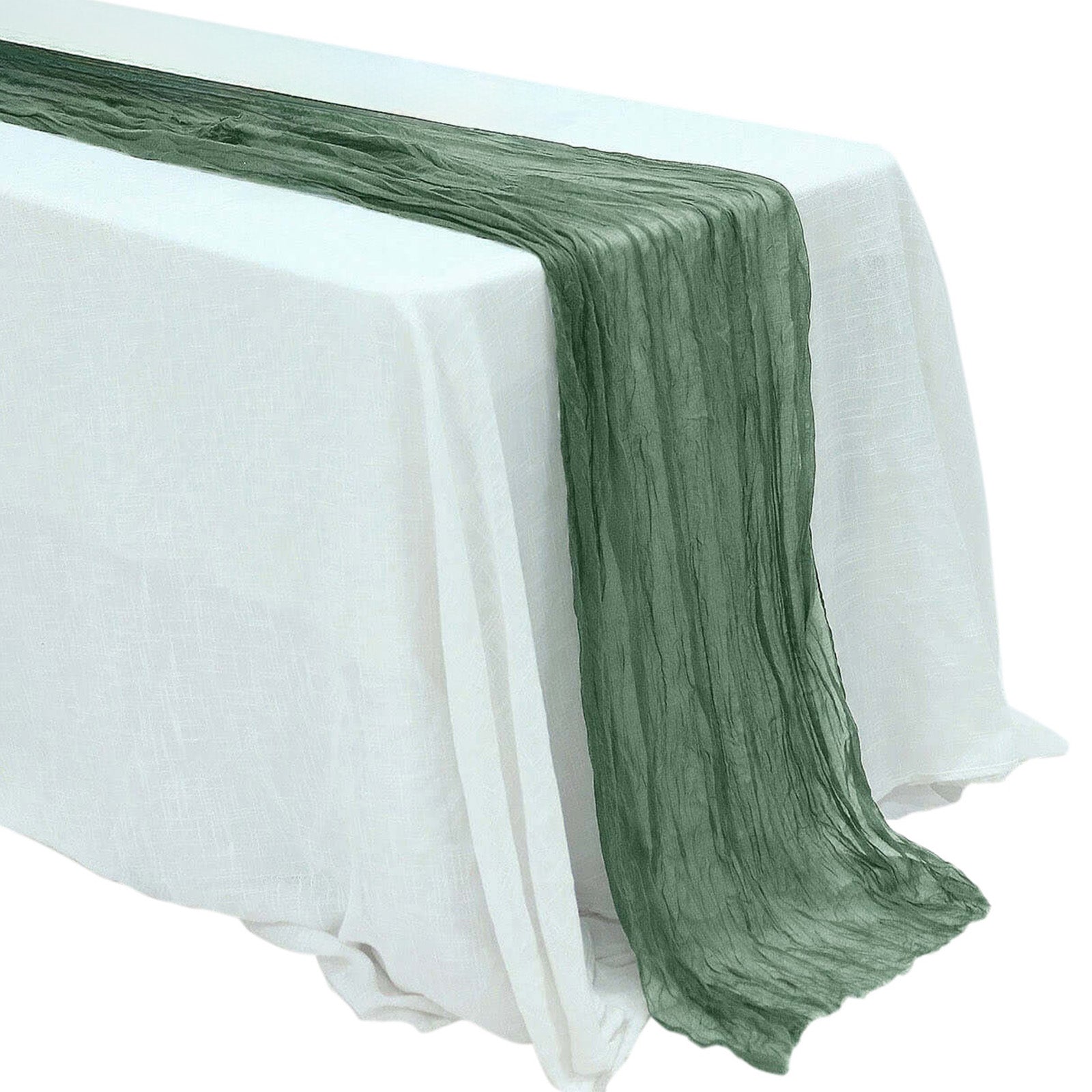 Olive Green Color Gauze Cheesecloth Table Runner 10 Feet