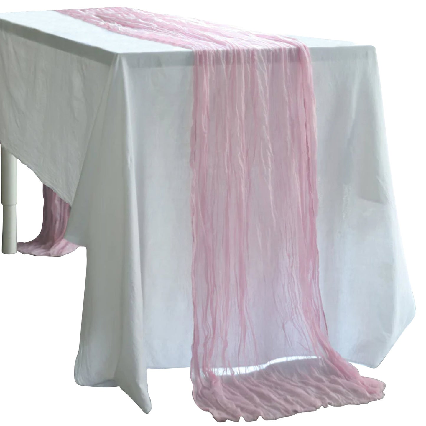 10 Feet Table Runner Pink Cheesecloth