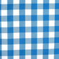 Blue and white checkered table runner in a buffalo plaid design. #whtbkgd