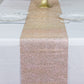 10"x108" Champagne Diamond Rhinestone Mesh Table Runner, Crystal Rhinestone Ribbon Bling Roll