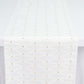 Jacquard Table Runner White, 12"x108" - Diamond Trellis with Gold Accent Dots