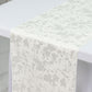 Jacquard Table Runner Off White, 12"x108" - Abstract Watercolor Pattern
