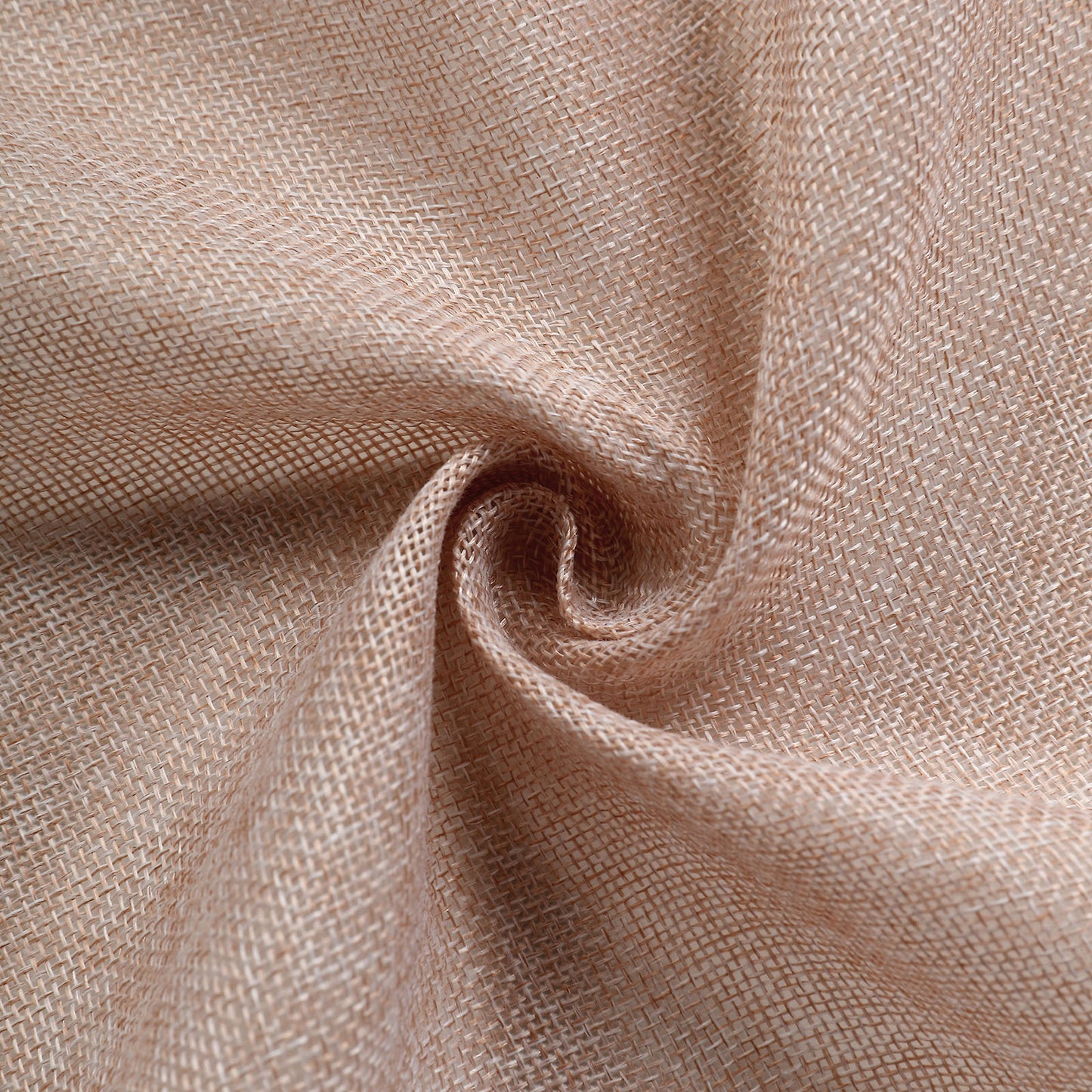 Dusty rose faux jute linen table runner fabric close-up. #whtbkgd