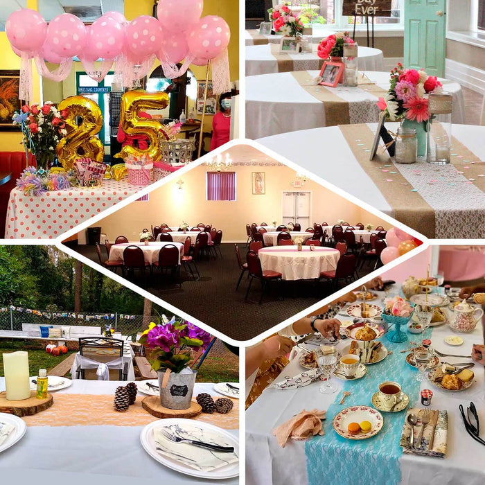 12"x108" Dusty Rose Floral Lace Table Runner