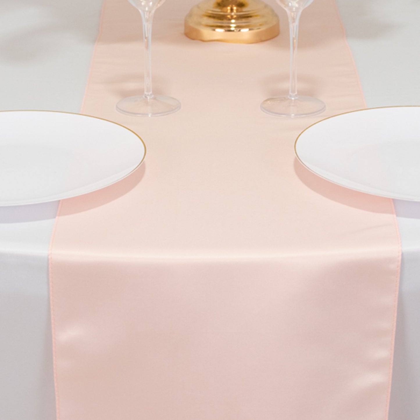 12"x108" Blush Lamour Satin Table Runner