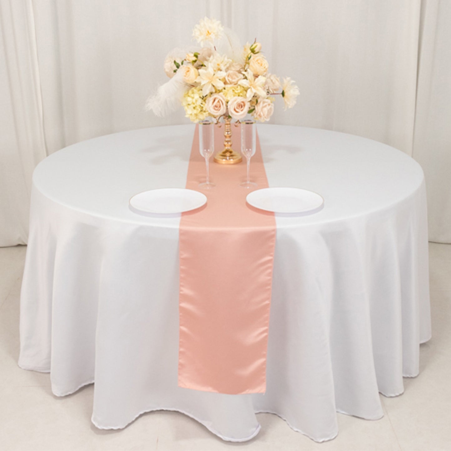 12"x108" Dusty Rose Lamour Satin Table Runner