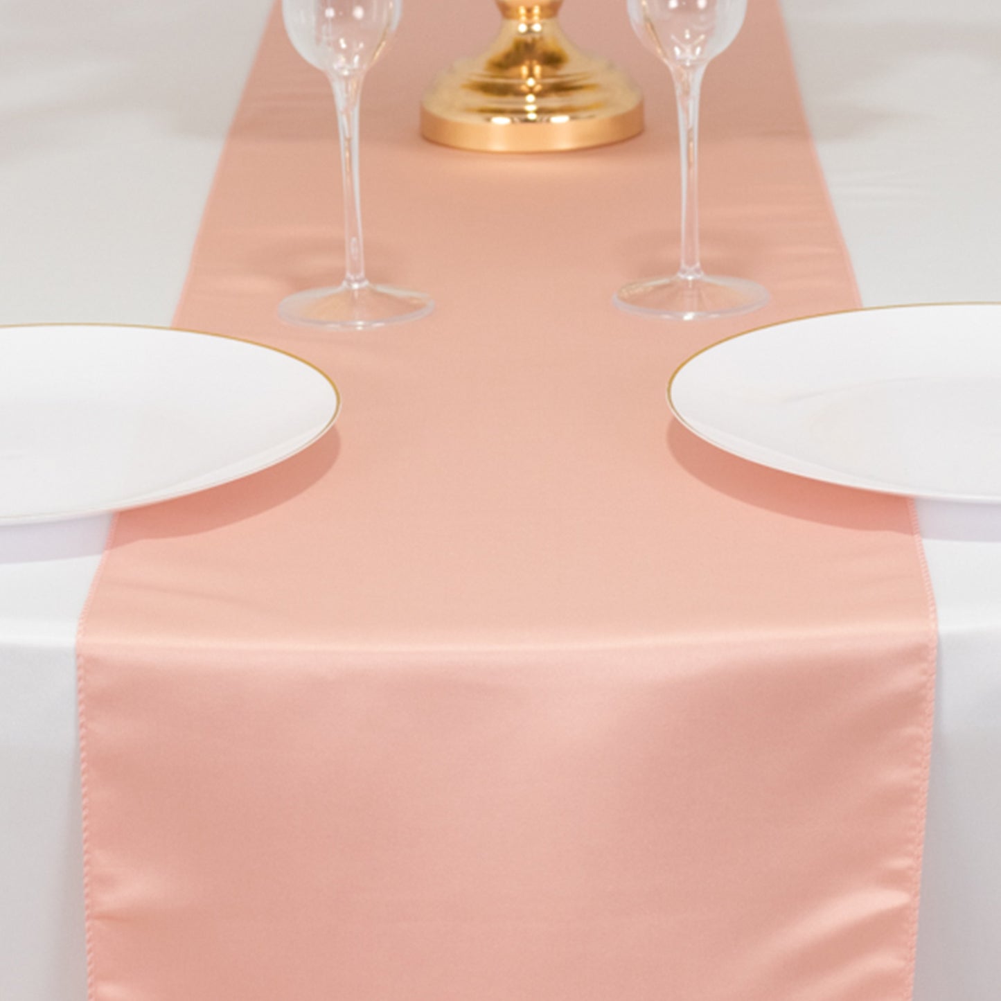 12"x108" Dusty Rose Lamour Satin Table Runner