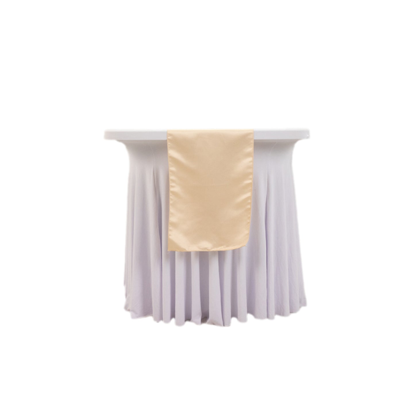 12"x108" Beige Lamour Satin Table Runner