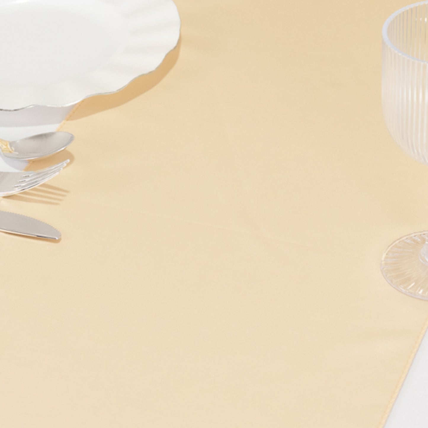 12"x108" Beige Lamour Satin Table Runner