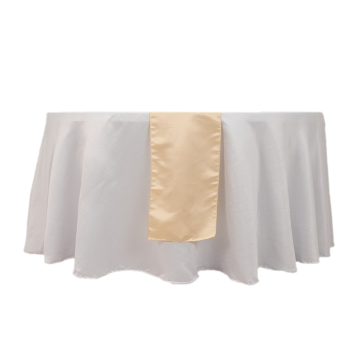 12"x108" Beige Lamour Satin Table Runner