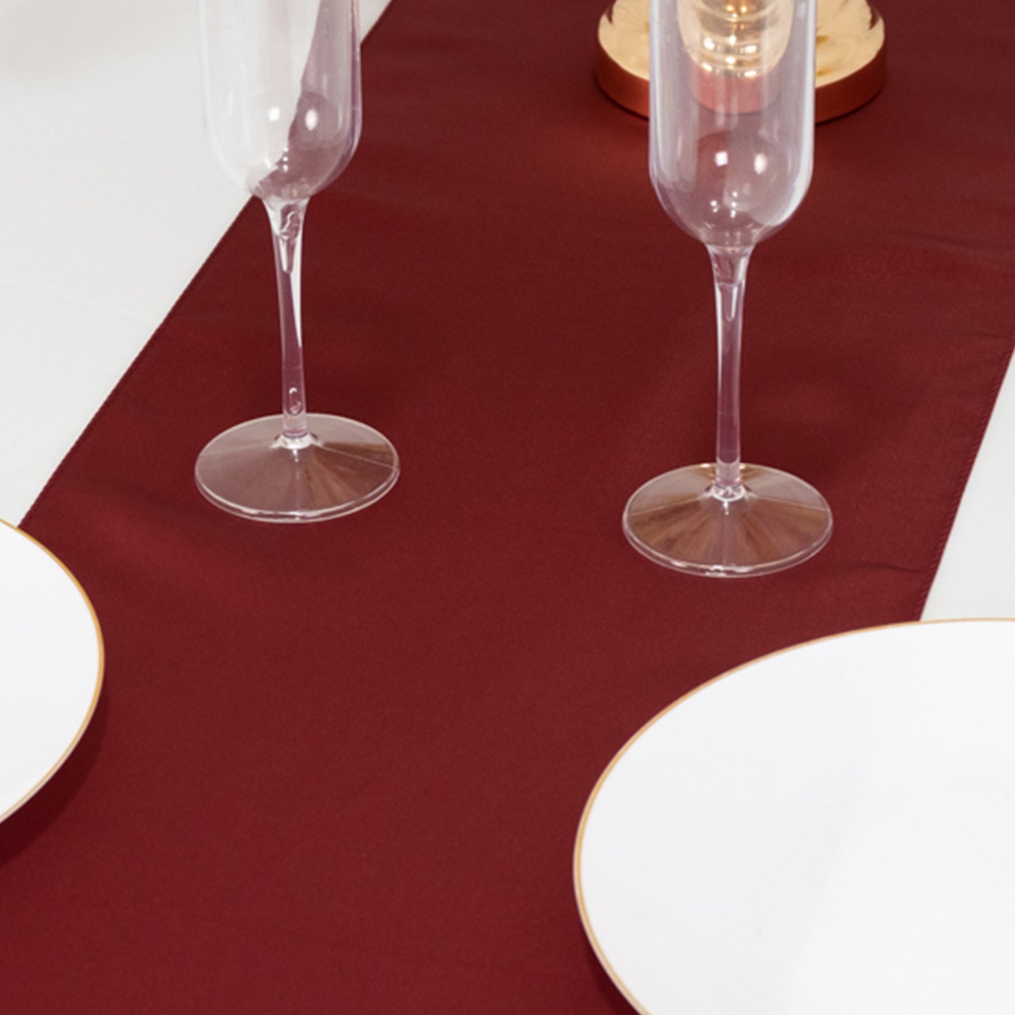 12"x108" Burgundy Lamour Satin Table Runner