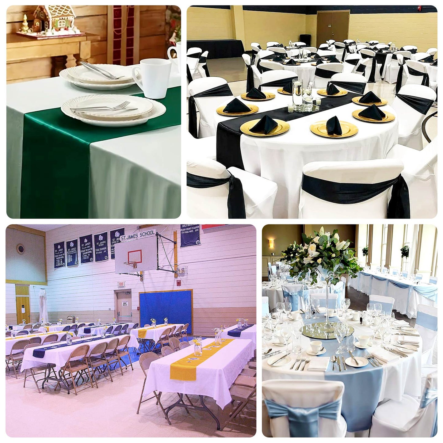 12"x108" Lamour Satin Table Runner