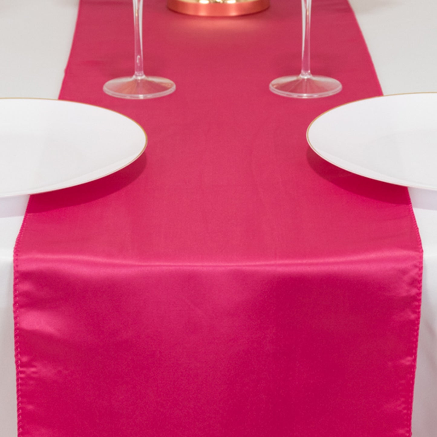 12"x108" Fuchsia Lamour Satin Table Runner