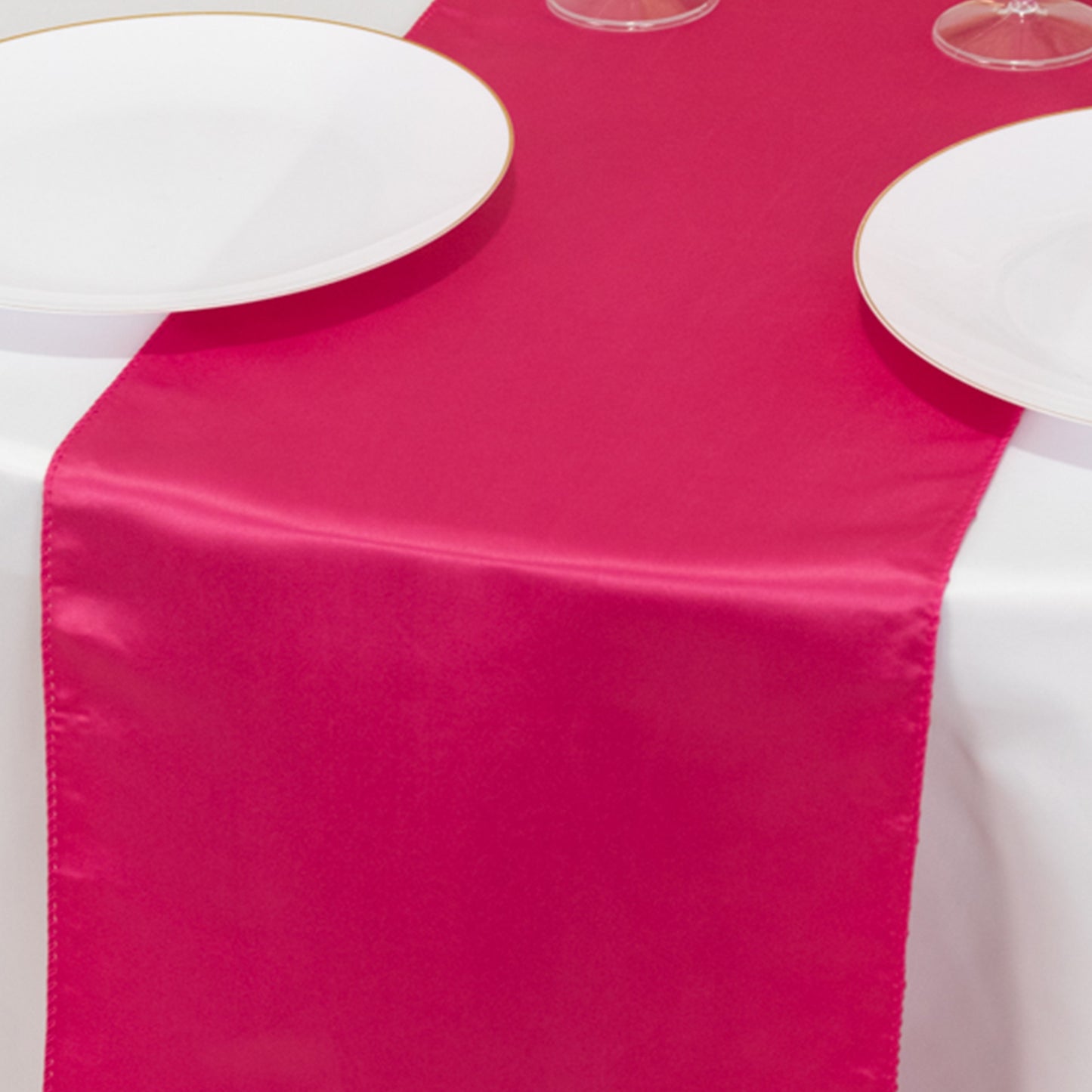 12"x108" Fuchsia Lamour Satin Table Runner