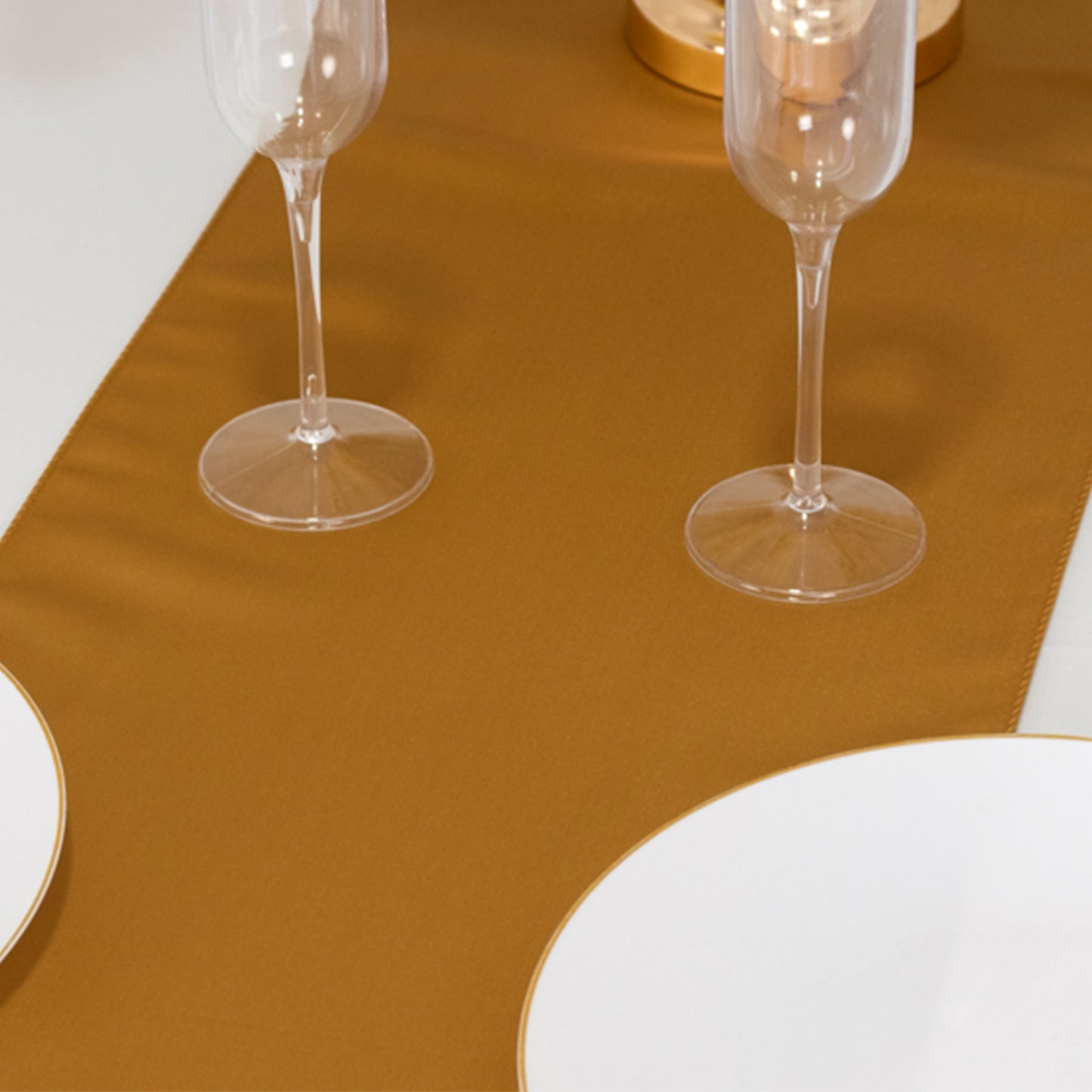 12"x108" Gold Lamour Satin Table Runner
