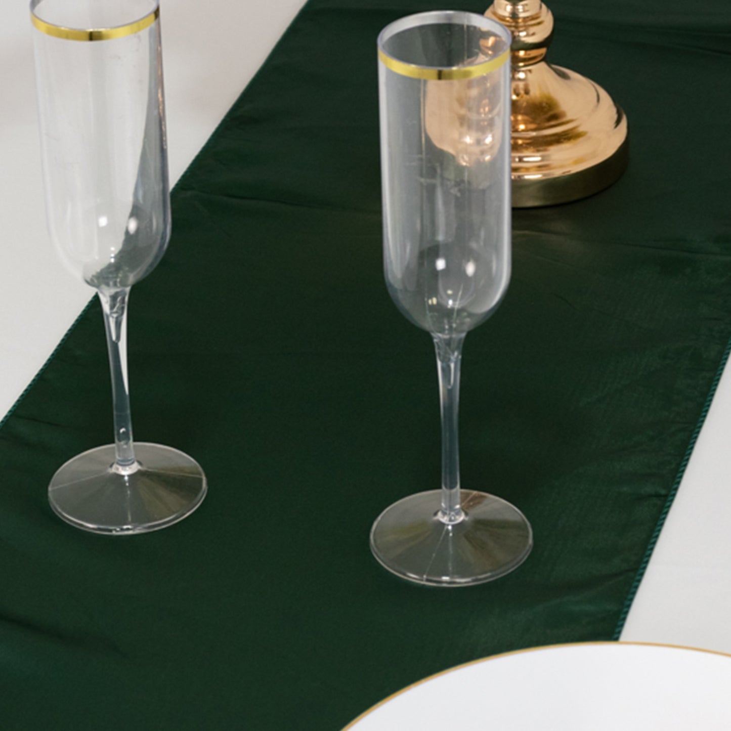 12"x108" Hunter Emerald Green Lamour Satin Table Runner