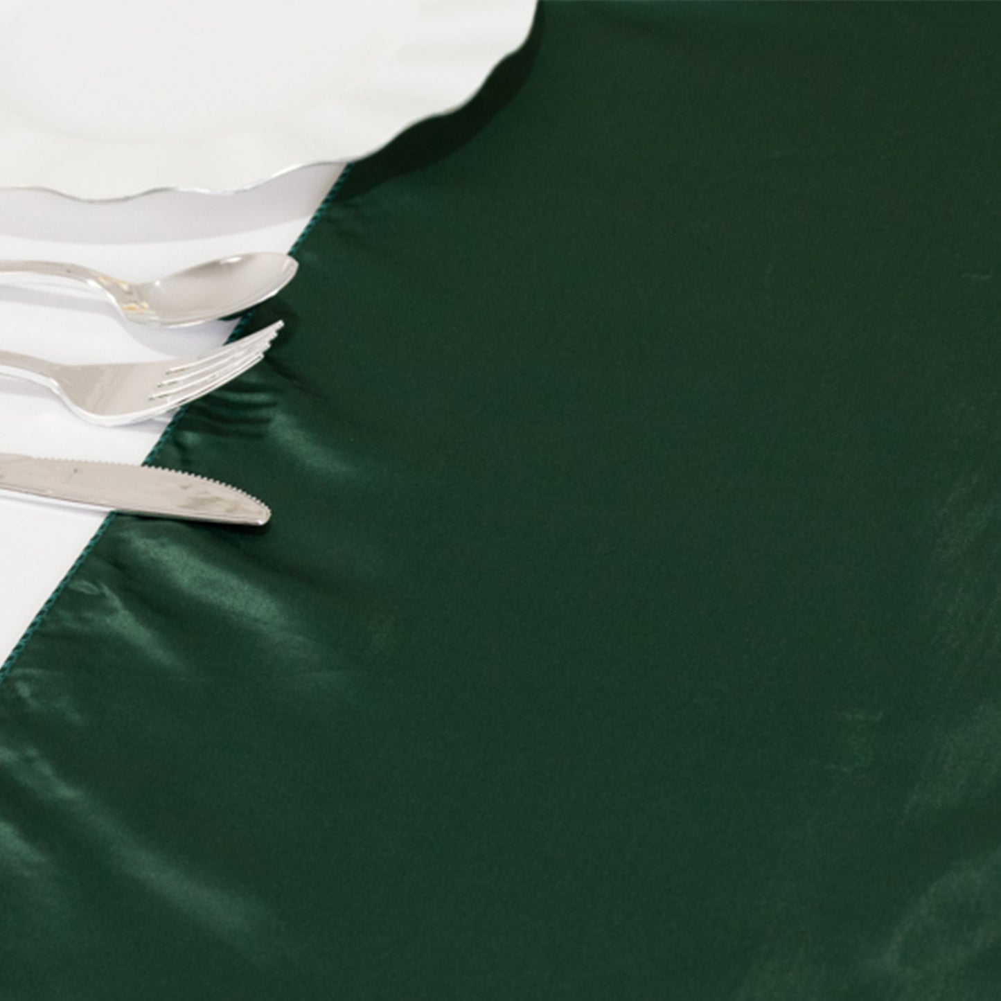 12"x108" Hunter Emerald Green Lamour Satin Table Runner