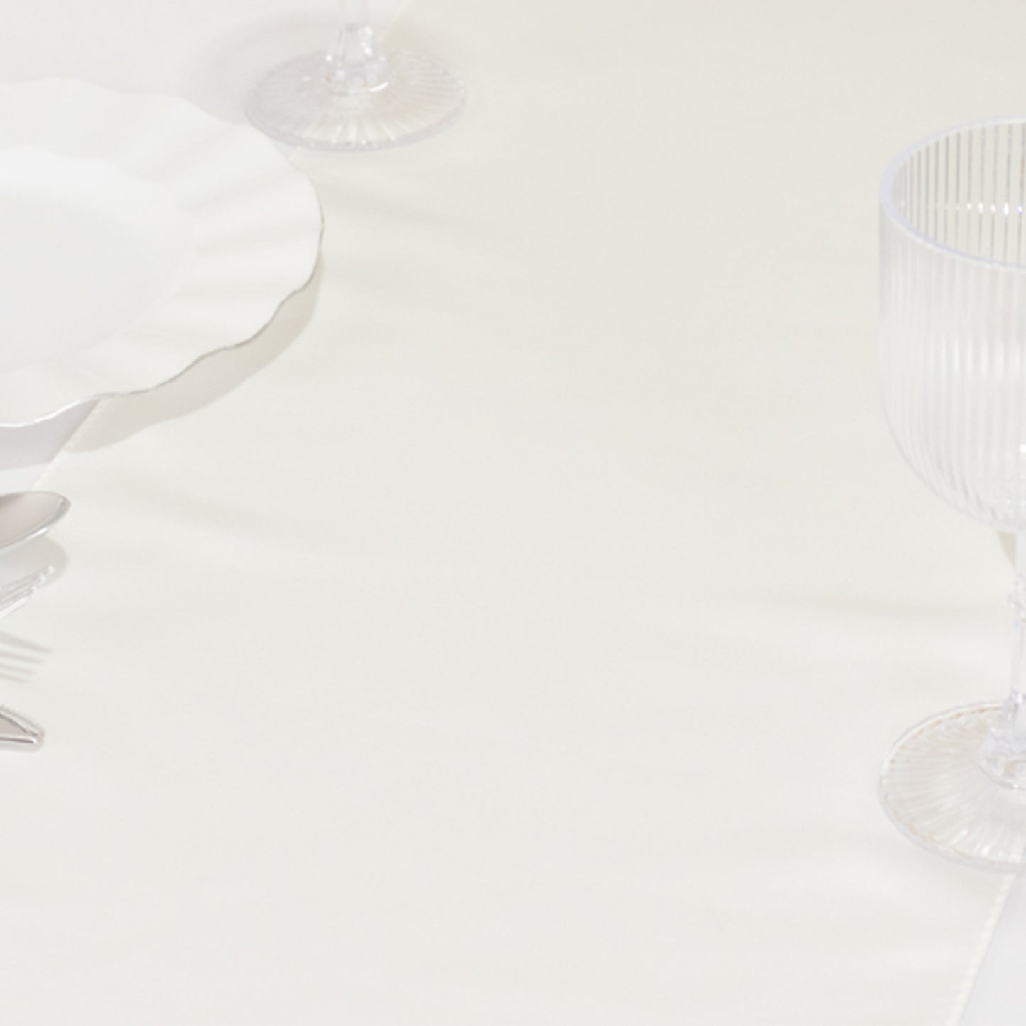 12"x108" Ivory Lamour Satin Table Runner