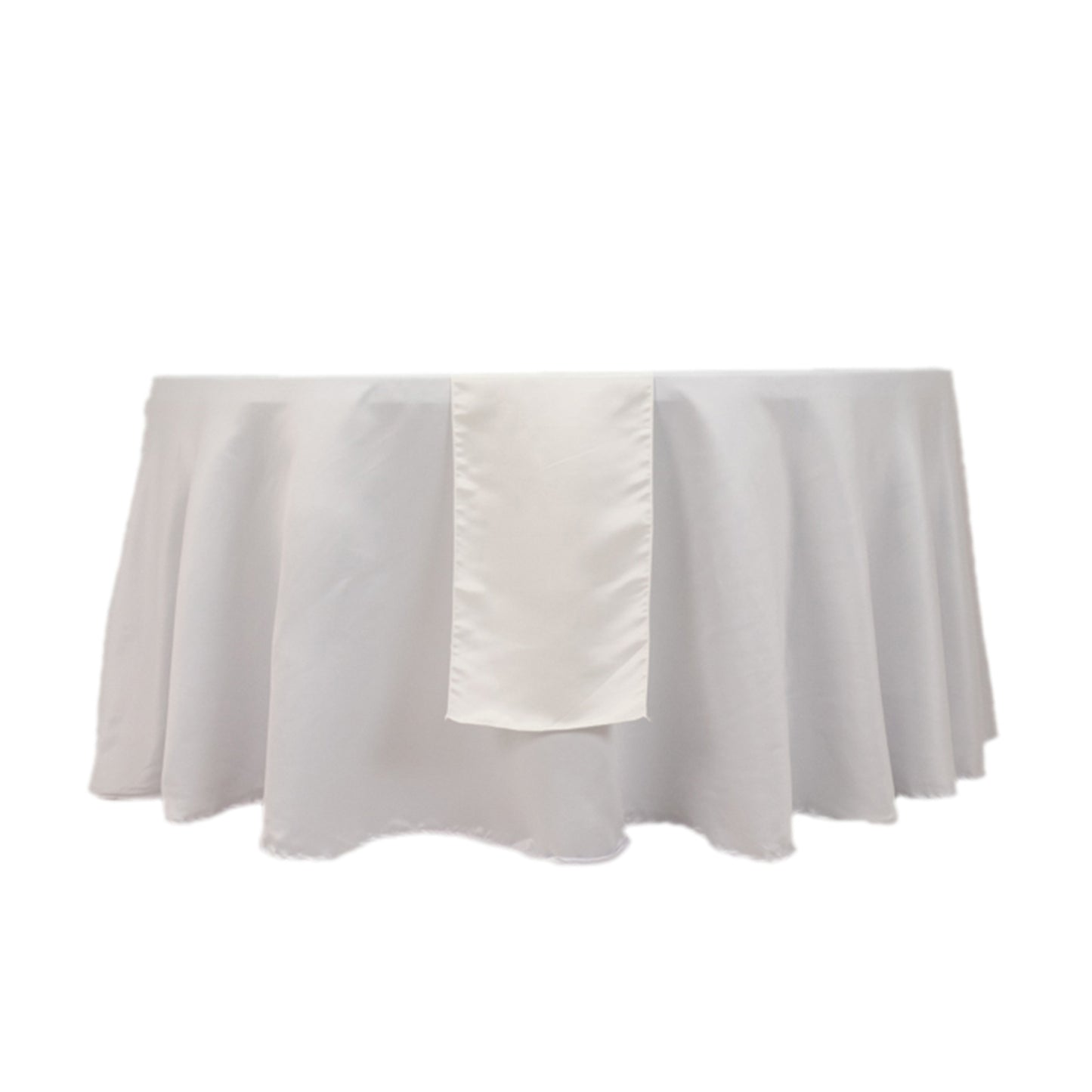 12"x108" Ivory Lamour Satin Table Runner