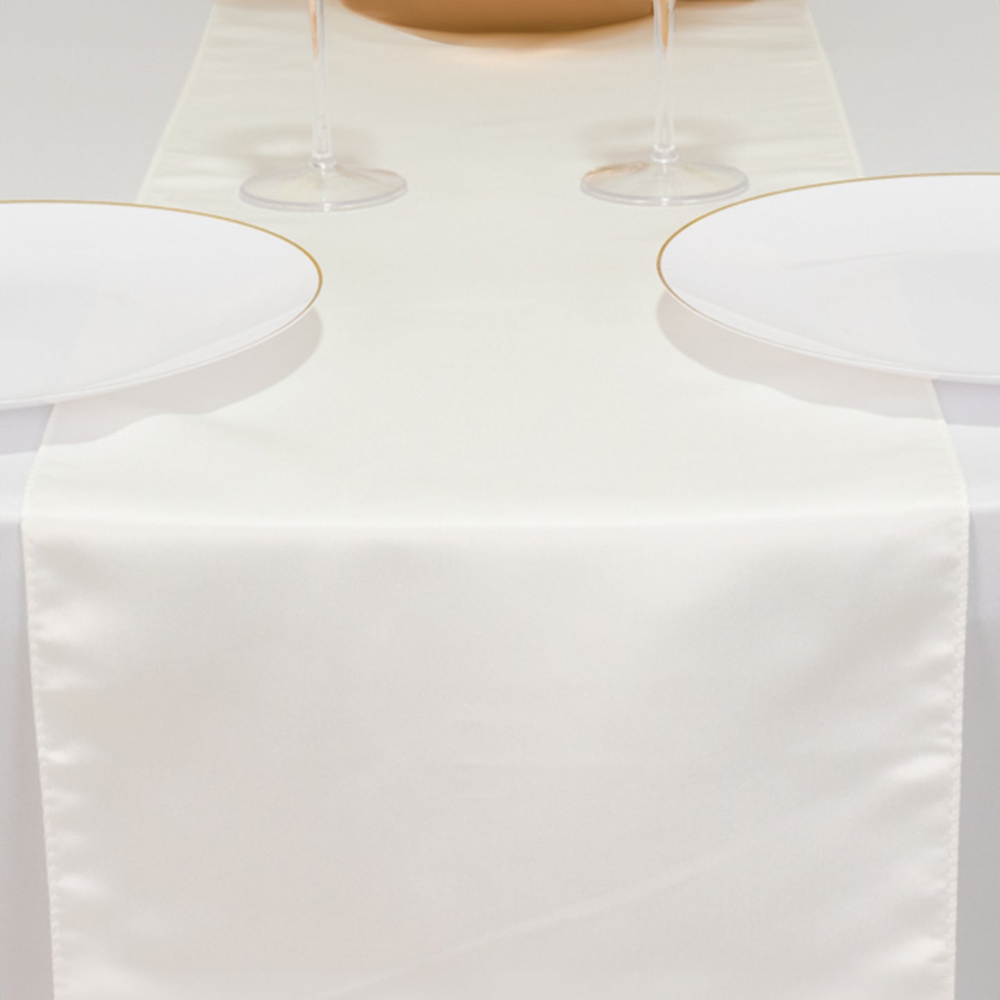 12"x108" Ivory Lamour Satin Table Runner