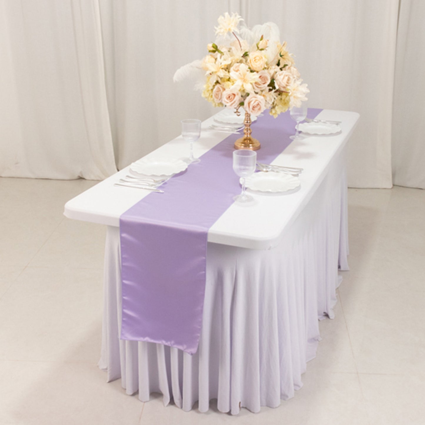 12"x108" Lavender Lilac Lamour Satin Table Runner