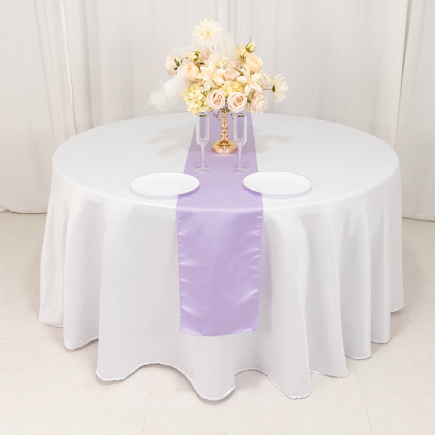 12"x108" Lavender Lilac Lamour Satin Table Runner