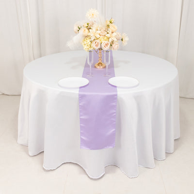 Sophisticated Lavender Lilac Seamless Lamour Satin Table Runner 12"x108"
