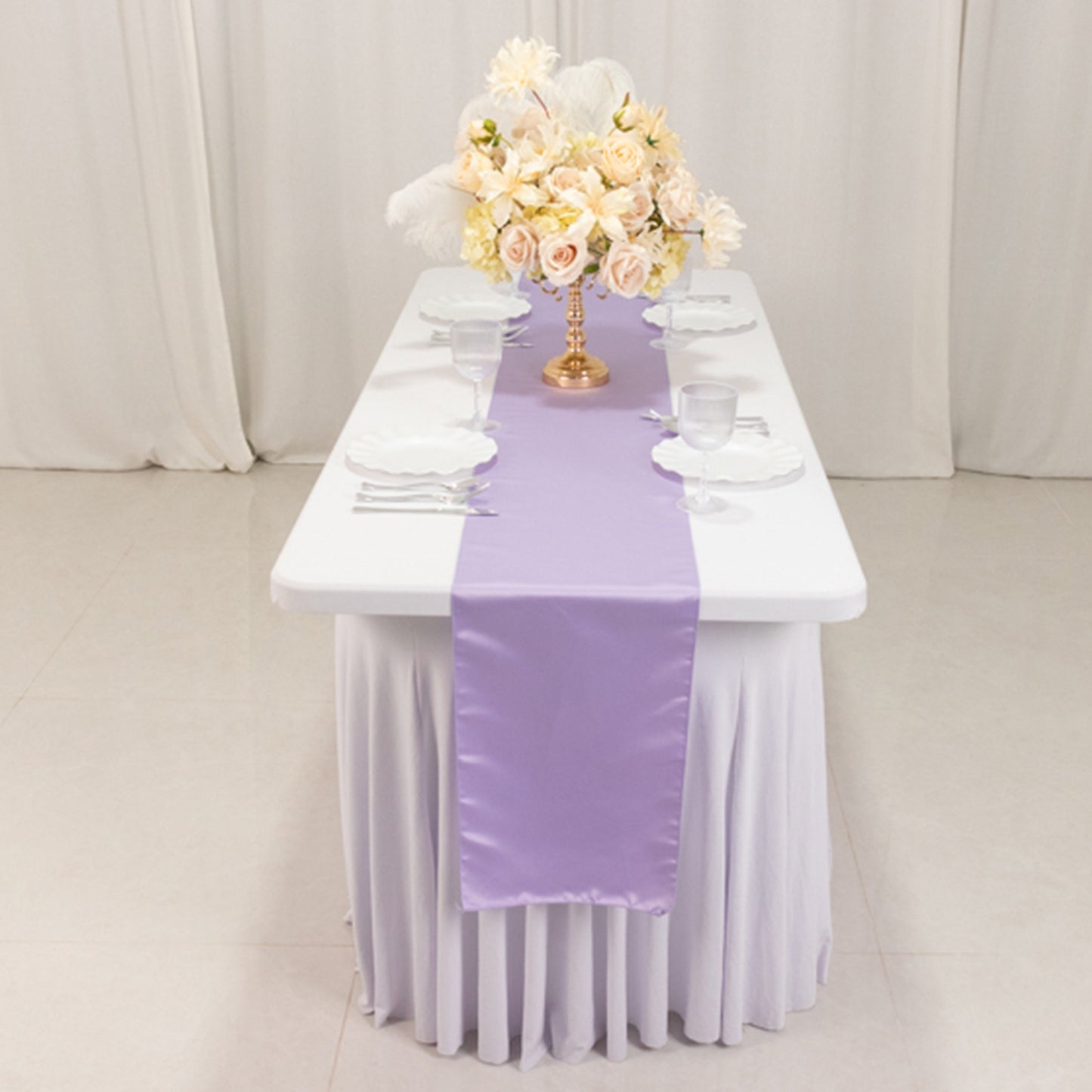 12"x108" Lavender Lilac Lamour Satin Table Runner