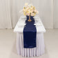 12"x108" Navy Blue Lamour Satin Table Runner