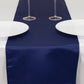 12"x108" Navy Blue Lamour Satin Table Runner