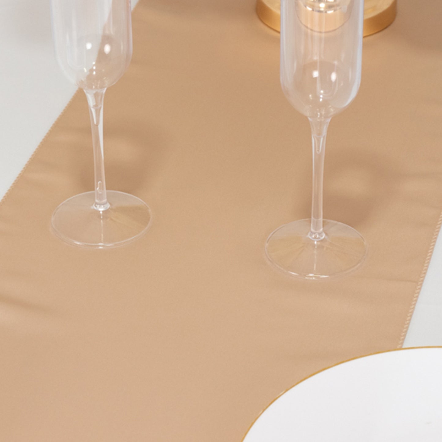 12"x108" Nude Lamour Satin Table Runner