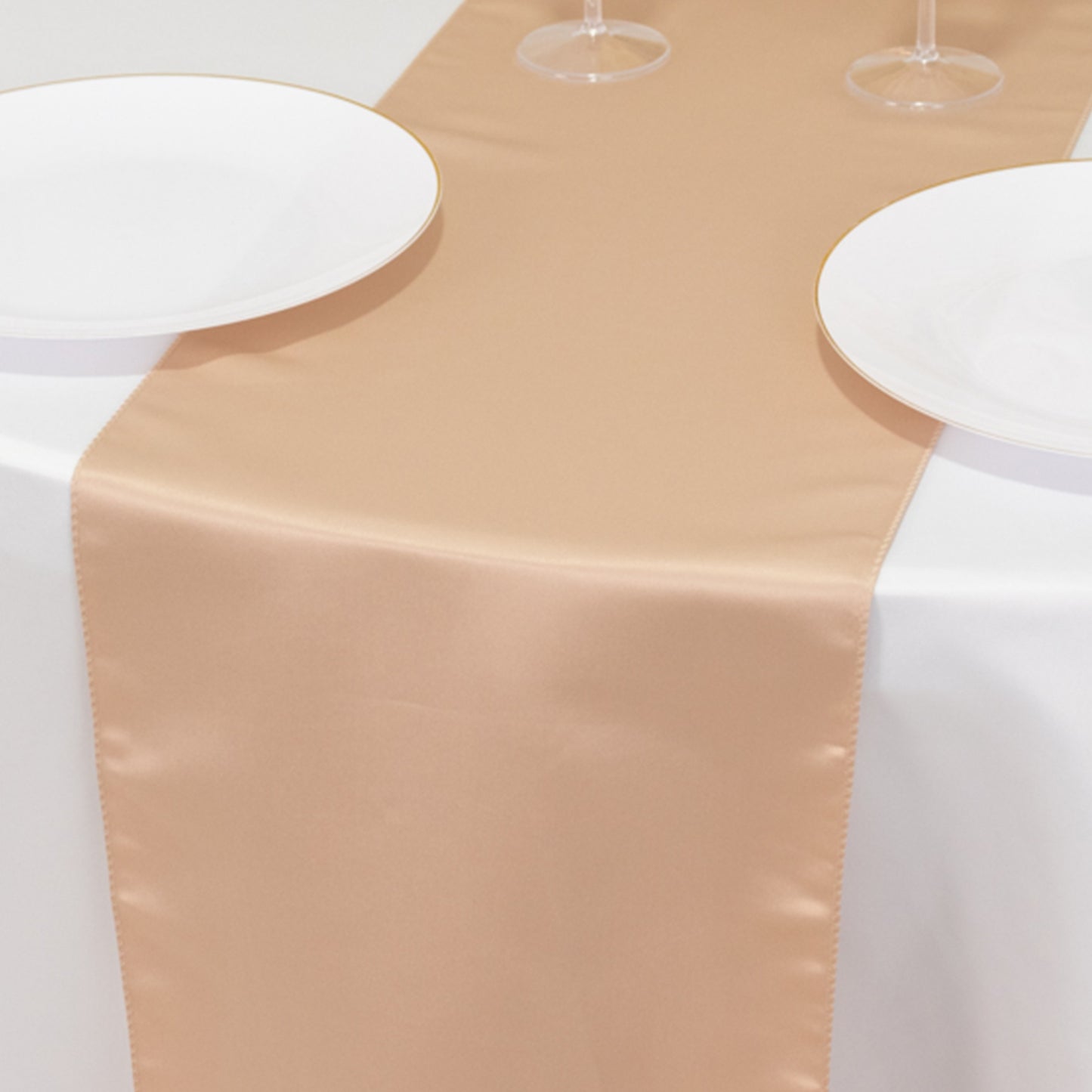 12"x108" Nude Lamour Satin Table Runner