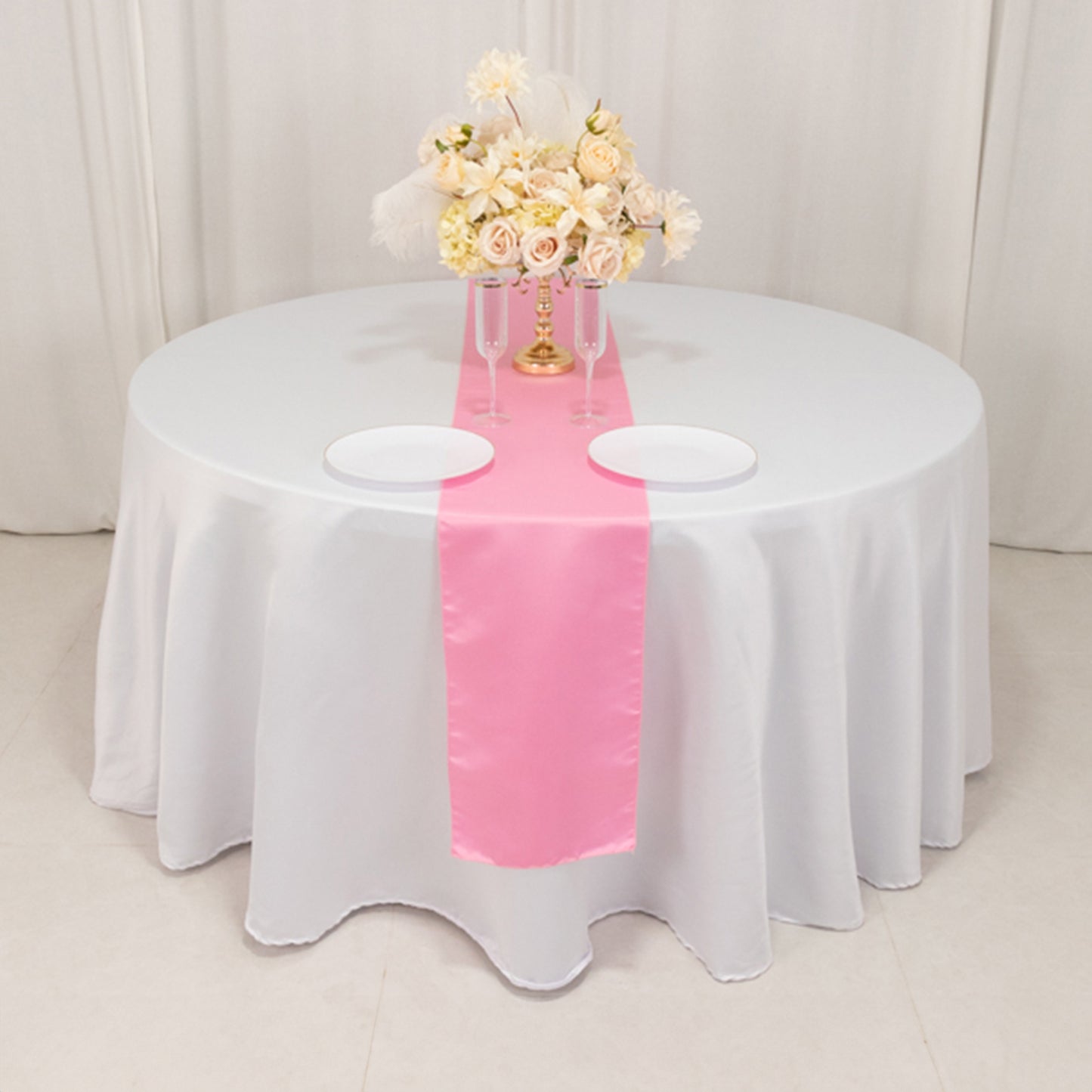 12"x108" Pink Lamour Satin Table Runner