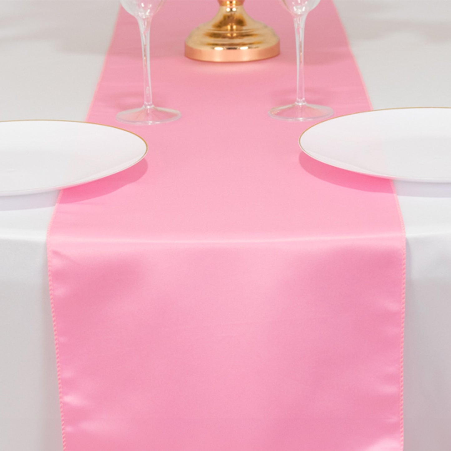 12"x108" Pink Lamour Satin Table Runner