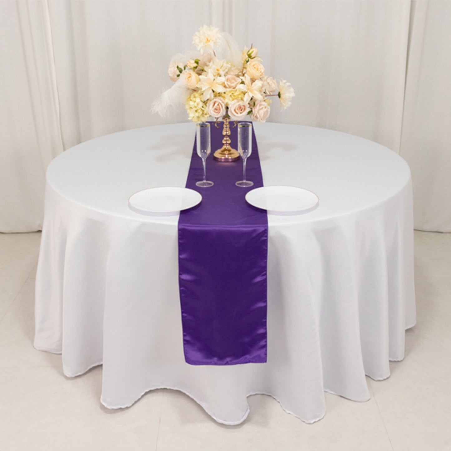 12"x108" Purple Lamour Satin Table Runner