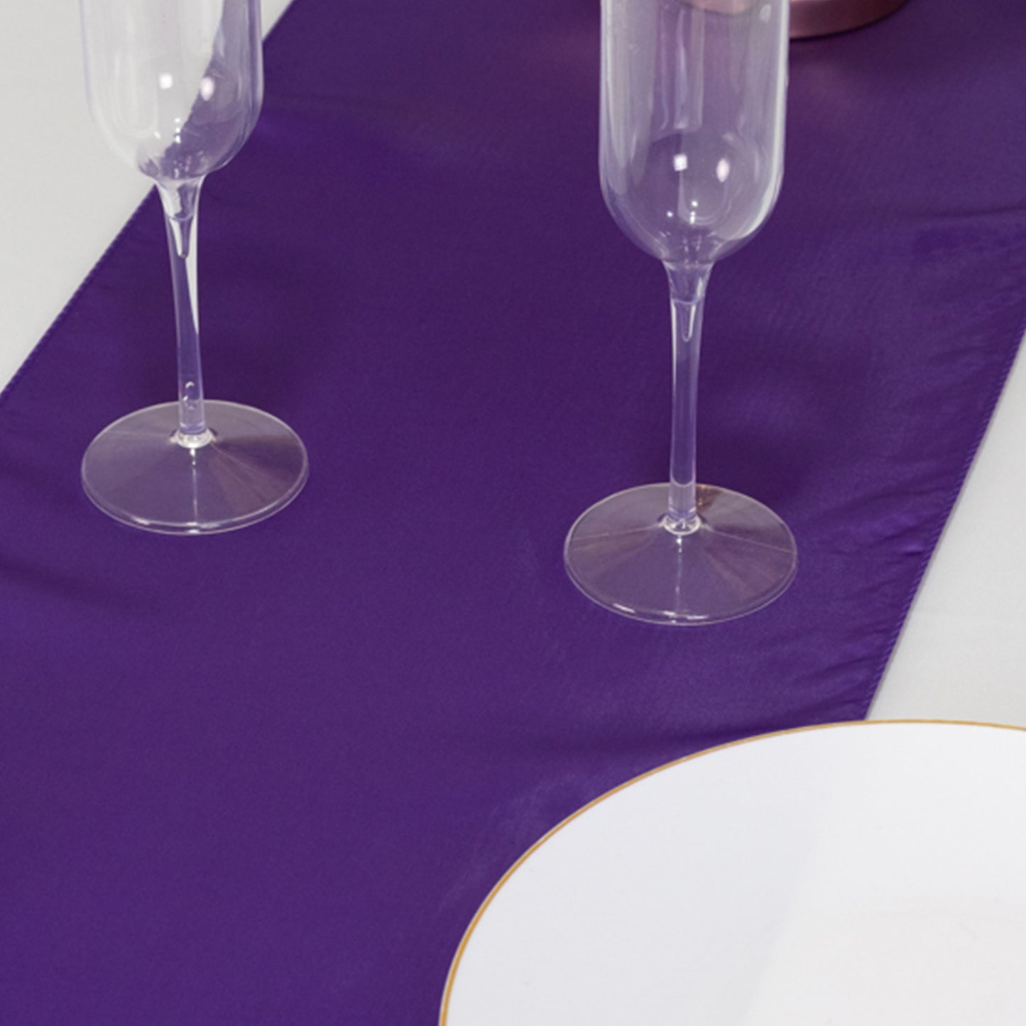 12"x108" Purple Lamour Satin Table Runner