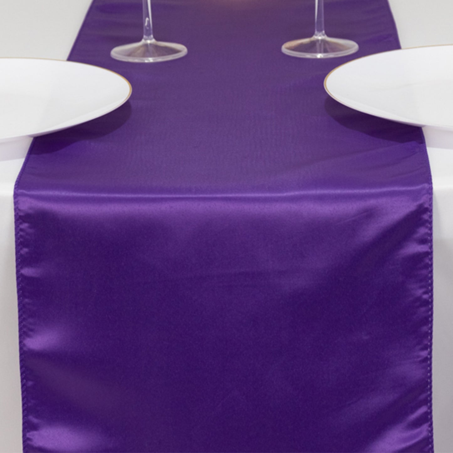 12"x108" Purple Lamour Satin Table Runner