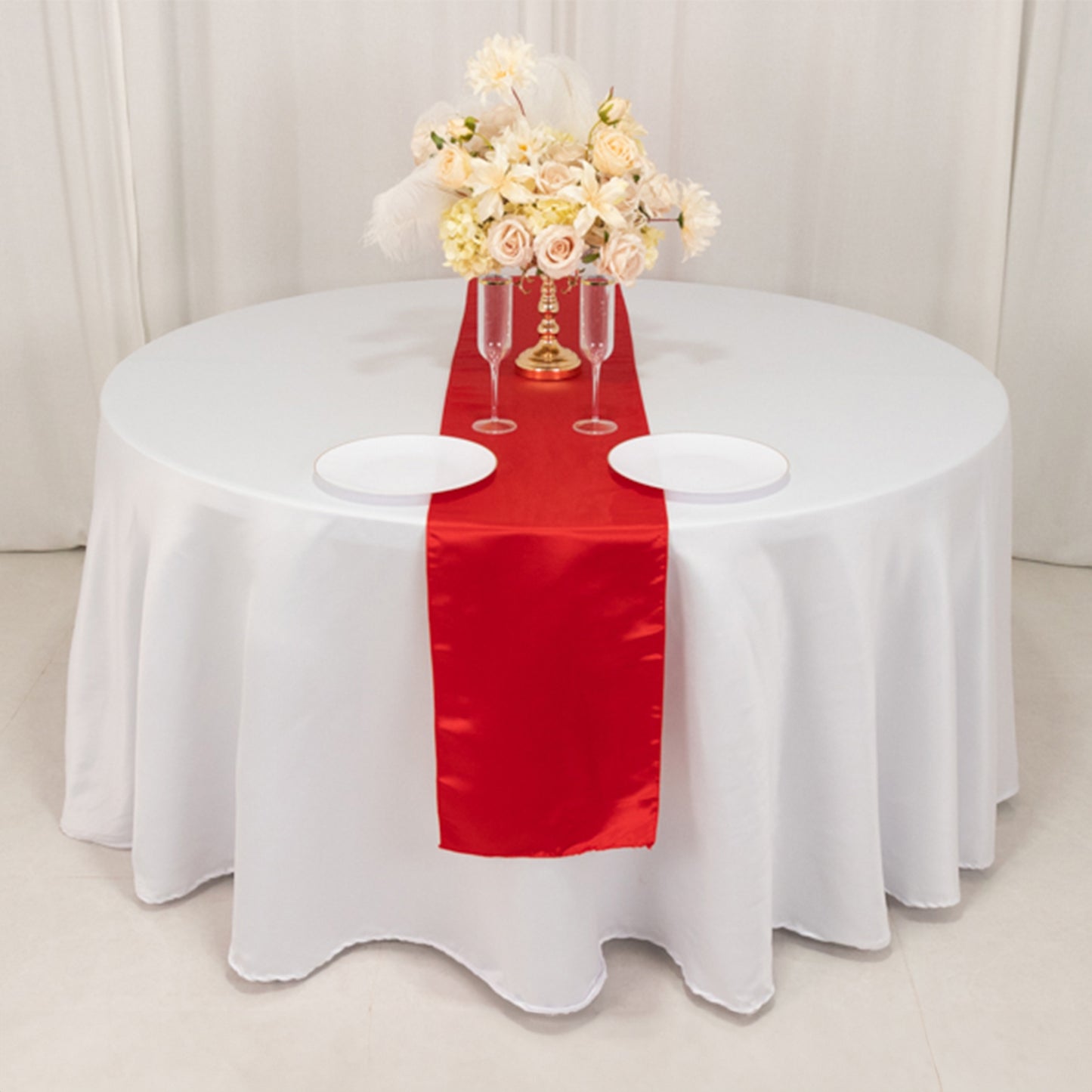 12"x108" Red Lamour Satin Table Runner
