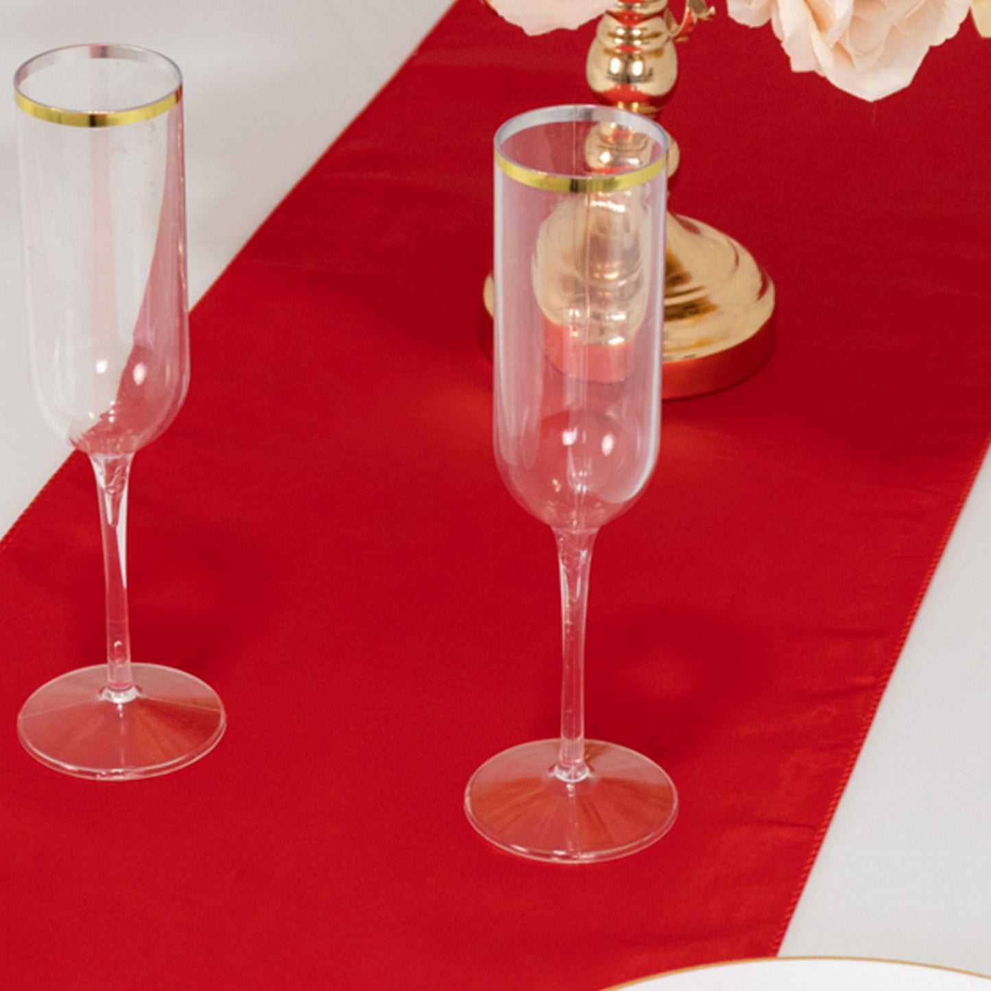12"x108" Red Lamour Satin Table Runner