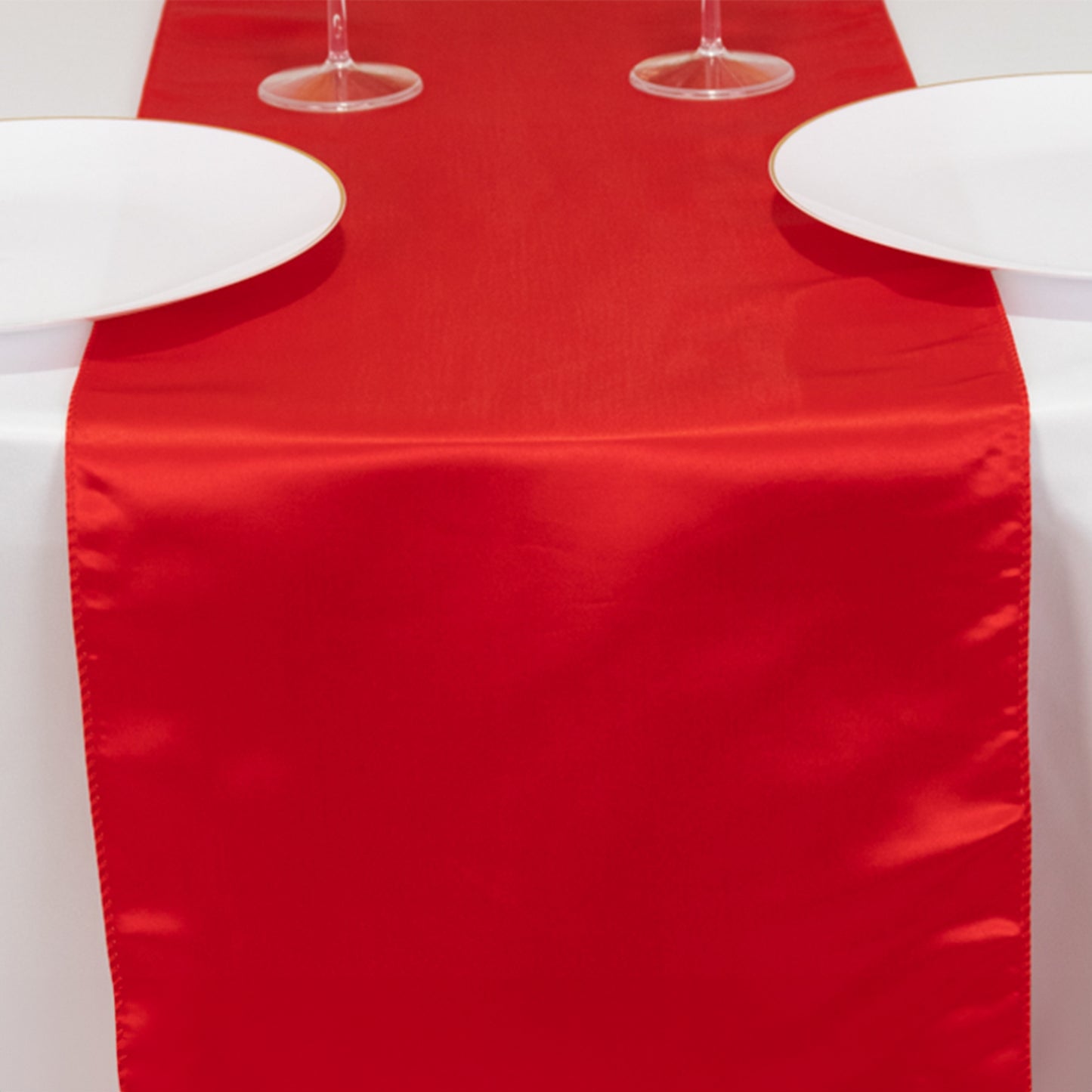 12"x108" Red Lamour Satin Table Runner
