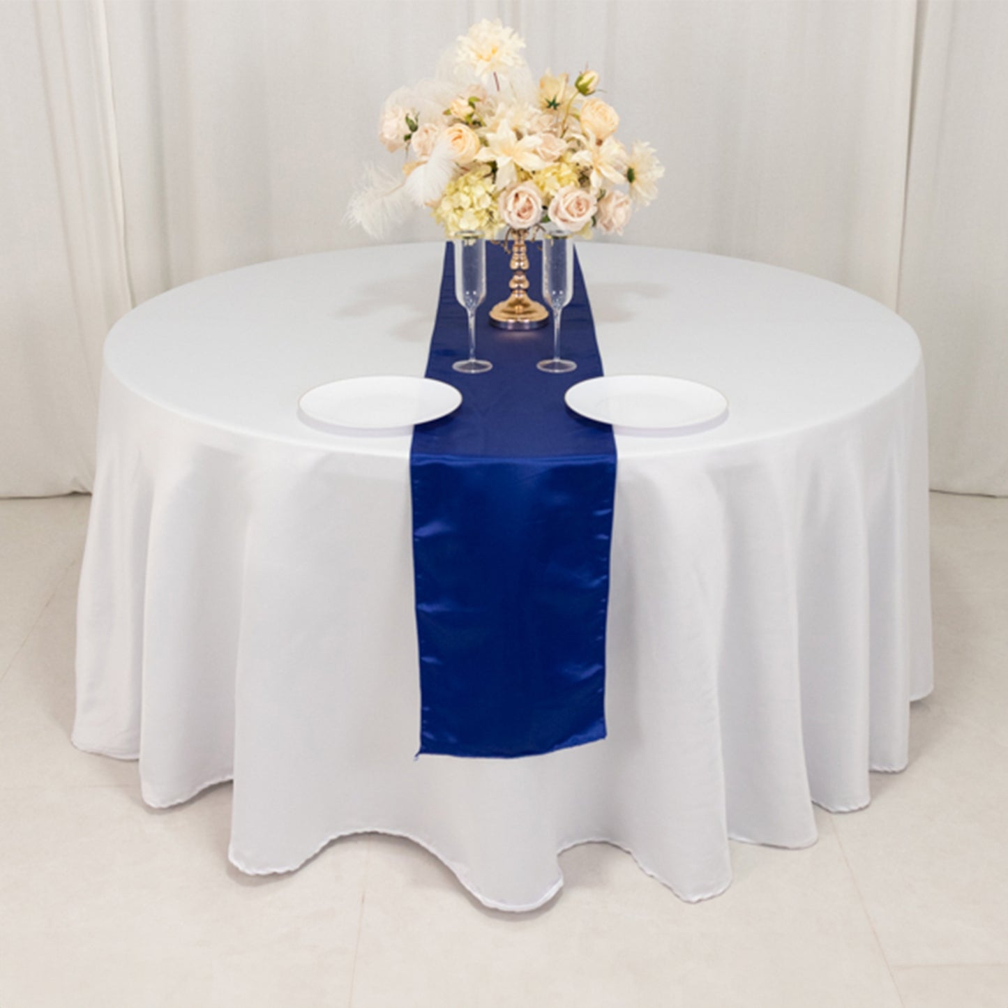 12"x108" Royal Blue Lamour Satin Table Runner
