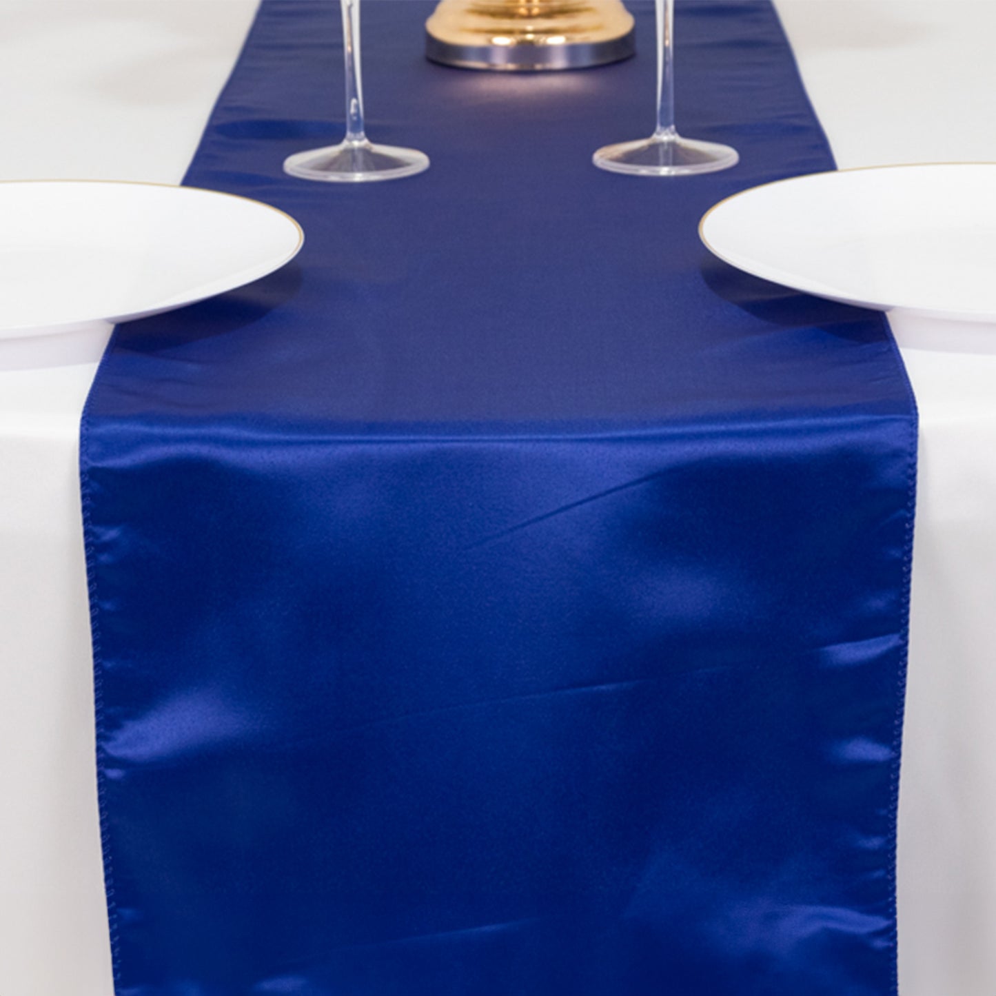 12"x108" Royal Blue Lamour Satin Table Runner