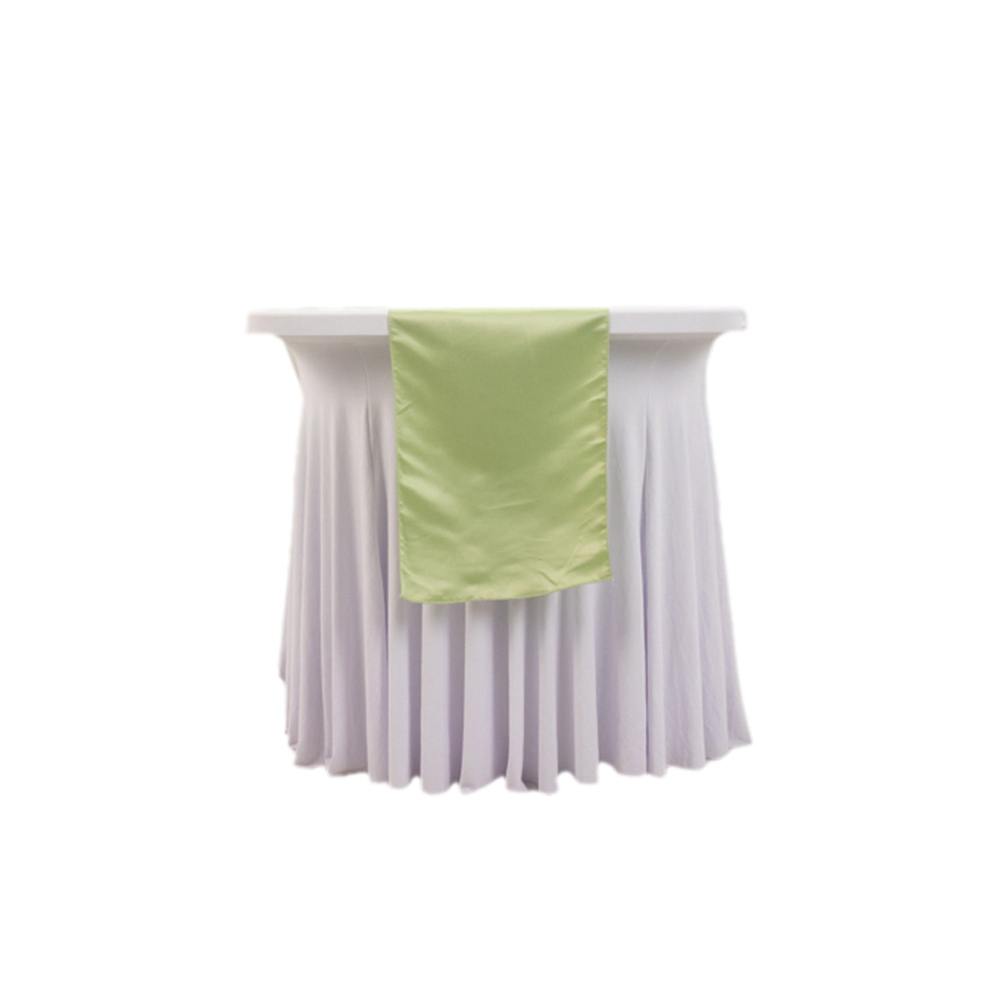 12"x108" Sage Green Lamour Satin Table Runner