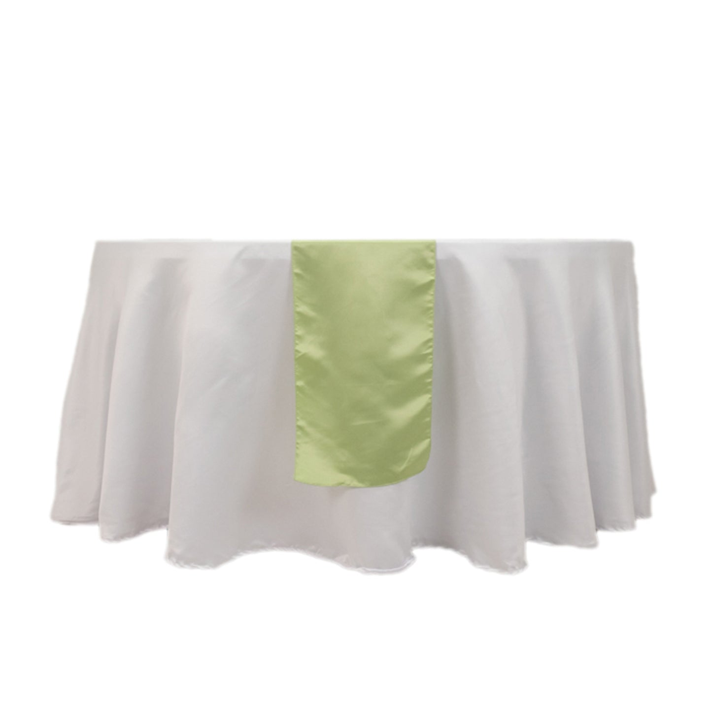 12"x108" Sage Green Lamour Satin Table Runner