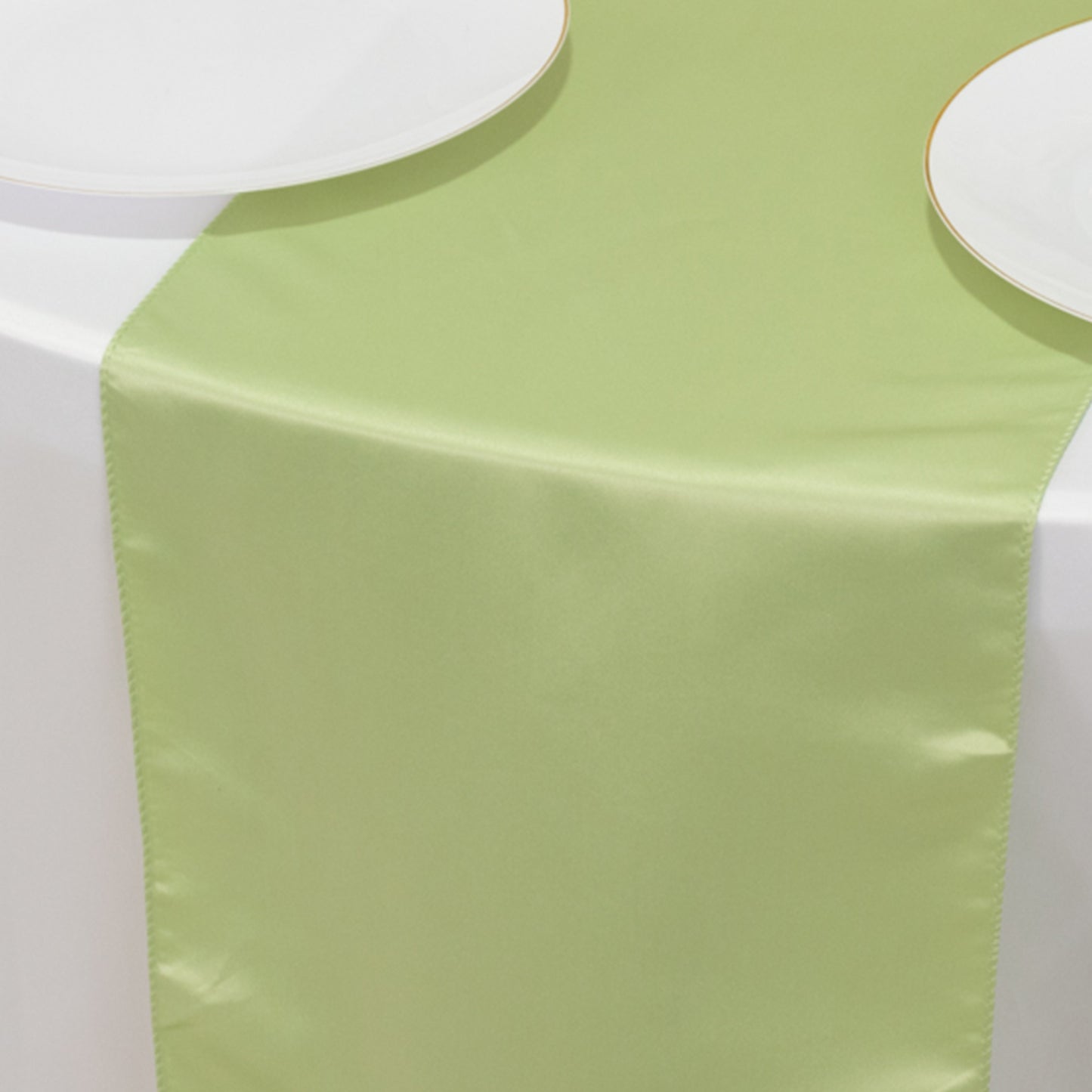 12"x108" Sage Green Lamour Satin Table Runner